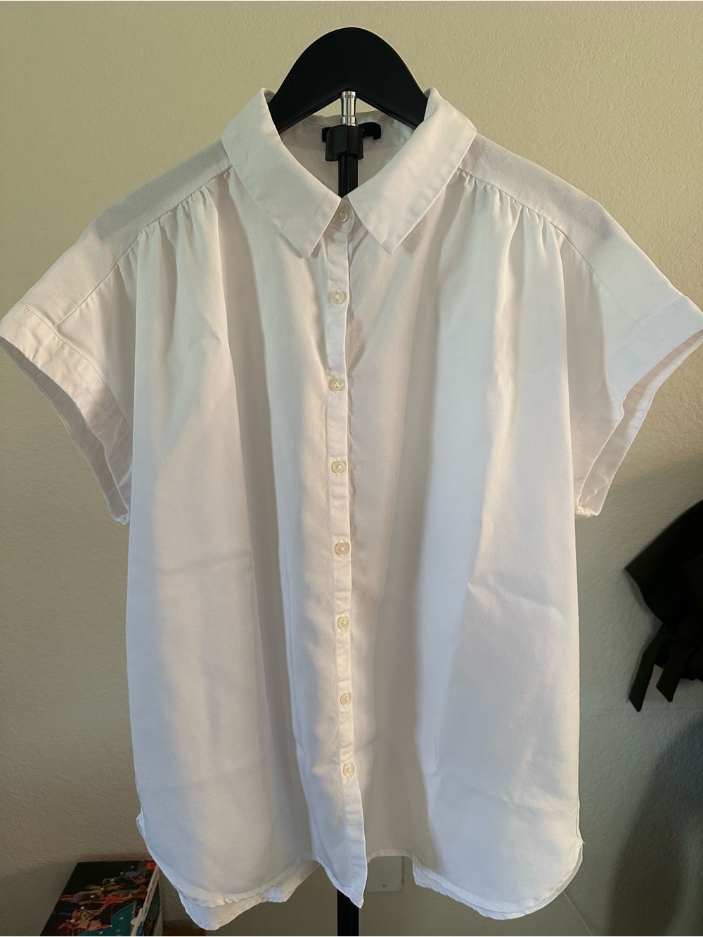 Quince Classic White Short-Sleeve Button-Down Shirt Size Medium